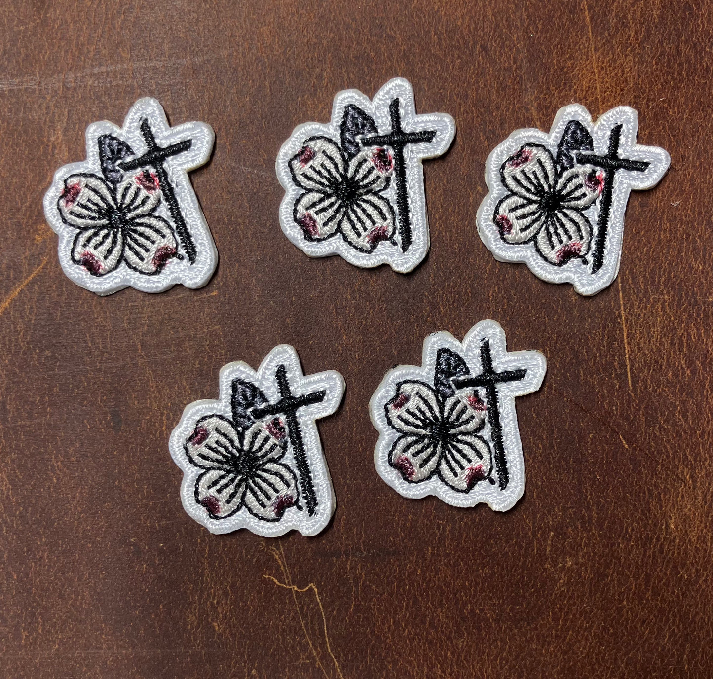 Hat Patches- Dogwood Flower/Cross