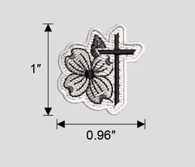 Hat Patches- Dogwood Flower/Cross