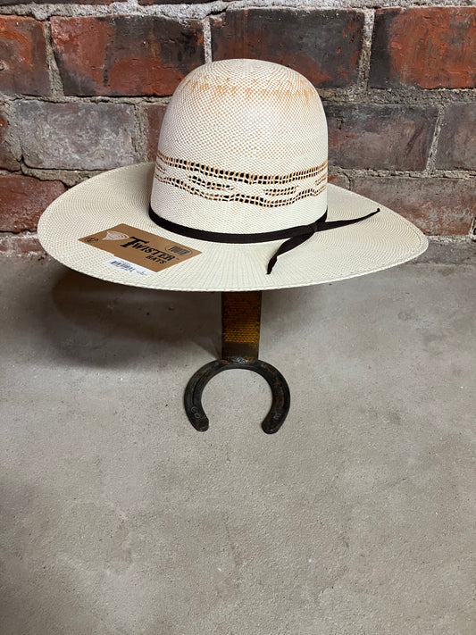 Youth- Twister Open Crown Tan Bangora 4" Brim